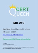 Updated Microsoft MB-210 Exam Dumps Questions