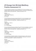 ATI Dosage Calc RN Adult Med&lowbar;Surg Practice Assessment 3&period;0QUESTIONS and answers&period;