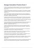 Dosage Calculation Practice Exam 1 QUESTIONS and answers