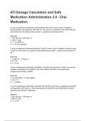 ATI Dosage Calculation and Safe Medication Administration 3&period;0 - Oral Medication QUESTIONS
