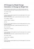 ATI Dosages by Weight Dosage Calculation 3&period;0 Dosage by Weight Test&period;0QUESTIONS and answers