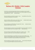 Business 101&colon; Module 2 With Complete Solutions