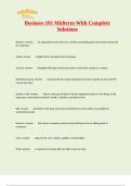Business 101 Midterm With Complete Solutions