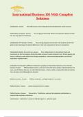International Business 101 With Complete Solutions