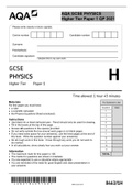 AQA GCSE PHYSICS Higher Tier Paper 1 QP 2021