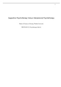 NRNP 6640 Supportive Psychotherapy Versus Interpersonal Psychotherapy NRNP 6640 Psychotherapy with Individuals