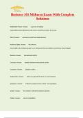 Business 101 Midterm Exam With Complete Solutions