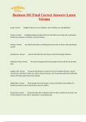 Business 101 Final Correct Answers Latest Version