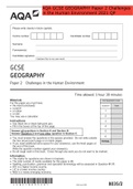 AQA GCSE GEOGRAPHY Paper 2 Challenges in the Human Environment 2021 QP