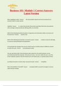 Business 101&colon; Module 1 Correct Answers Latest Version