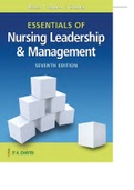 Test Bank For Essentials of Nursing Leadership and Management, 7th Edition Chapter 1_16/Rated A