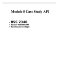  BSC 2346 Module 8 Case Study AP1 , BSC 2346  Human anatomy and physiology •	(Latest Versions) •	Secure HIGHSCORE •	Rasmussen College