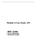 BSC 2346 Module 4, Module 7, Module 8, Case Study AP1 , BSC 2346 Human anatomy and physiology • (Latest Versions) • Secure HIGHSCORE • Rasmussen College