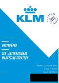 CE8 whitepaper: KLM International Marketing Strategy