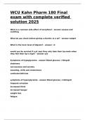 WCU Kahn Pharm 180 Final exam with complete verified solution 2025&period;
