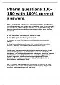 Pharm questions 136-180 with 100- correct answers&period;