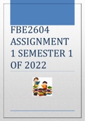 FBE2604 ASSIGNMENT 1 SEMESTER 1 OF 2022