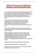 NUR 317 Pneumonia & TB NCLEX  questions and answers Med Surg I