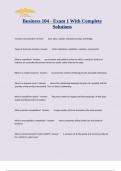 Business 104 - Exam 1 With Complete Solutions