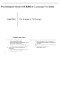 Psychological Science 6th Edition Gazzaniga Test Bank
