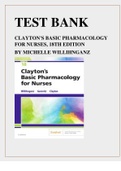 WILLIHNGANZ: CLAYTON’S BASIC PHARMACOLOGY FOR NURSES, 18TH EDITION TEST BANK  The Test bank gives you the tools you need to pass your Tests. This Test Bank provides a collection of Study Questions with complete Answers from All Chapters of the Book Clayto