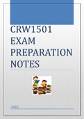 CRW1501 STUDY NOTES - 2022