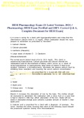 HESI Pharmacology Exam &lpar;21 Latest Versions&comma; 2021&rpar; &sol; Pharmacology HESI Exam &vert;Verified and 100&percnt; Correct Q & A&comma; Complete Document for HESI Exam&vert;