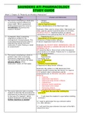 NURSING 304 - SAUNDERS ATI PHARMACOLOGY STUDY GUIDE (2019/2020) Complete Solution, A Guide.