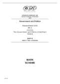 CCEA Government and Politics  Assessment Unit AS 1 assessing The Government and Politics of Northern Ireland MARK SCHEME