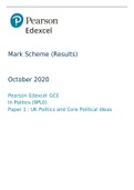 Pearson Edexcel GCE In Politics (9PL0) Paper 1 : UK Politics and Core Political Ideas MARK SCHEME