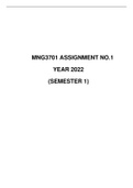 MNG3701 ASSIGNMENT NO.1 YEAR 2022 (SEMESTER 1) SUGGESTED SOLUTIONS