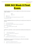 HSM 543 WEEK 8 FINAL EXAM 2020/2021 WITH COMPLETE SOLUTION (100% SATISFIED)