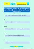 MA Property and Casualty Insurance Questions and Correct Answers &vert; Latest Update