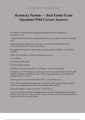 Kentucky Portion &mdash; Real Estate Exam Questions With Correct Answers