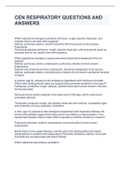 CEN RESPIRATORY QUESTIONS AND ANSWERS LATEST 2022