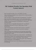 NIC Esthetics Practice Test Questions With Correct Answers