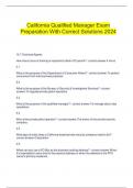  California Qualified Manager Exam Preparation With Correct Solutions 2024