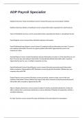 ADP Payroll Specialist exam 2024&sol;2025 with 100&percnt; correct answers