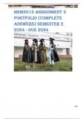 MNM2615 Assignment 3 PORTFOLIO &lpar;COMPLETE ANSWERS&rpar; Semester 2 2024 - DUE September 2024 &semi; 100&percnt; TRUSTED Complete&comma; trusted solutions and explanations