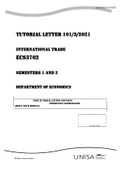 ECS3702 SEMISTER 1 AND 2 ASSIGNMENTS 2021-INTERNATIONAL TRADE|GRADED A|