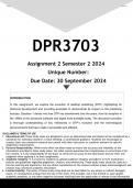 DPR3703 Assignment 2 &lpar;ANSWERS&rpar; Semester 2 2024 - DISTINCTION GUARANTEED
