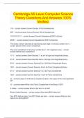  Cambridge AS Level Computer Science  Theory Questions And Answers 100&percnt; Verified&period;