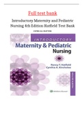 Introductory Maternity and Pediatric Nursing 4th Edition Hatfield Test Bank| COMPREHENSIVELY COVERED| ALL CHAPTERS|Q&A WITH RATIONALES| ISBN 9781496346643