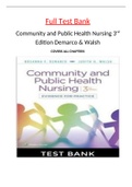TEST BANK FOR COMMUNITY AND PUBLIC HEALTH NURSING Evidence for Practice 3RD EDITION BY ROSANNA DEMARCO & JUDITH HEALEY-WALSH ISBN 1975111699 