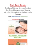 Test Bank: Maternal-Newborn Nursing: The Critical Components of Nursing Care, 3rd Edition, Roberta Durham, Linda Chapman