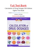 Calculation of Drug Dosages 11th Edition Ogden Test Bank