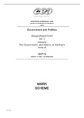 CCEA Government and Politics  Assessment Unit AS 1 assessing The Government and Politics of Northern Ireland; MARK SCHEME