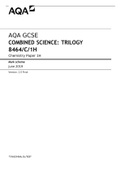           AQA GCSE COMBINED SCIENCE: TRILOGY 8464/C/1H Chemistry Paper 1H Mark scheme June 2019 Version: 1.0 Final                                   *196G8464c1h/MS*    Mark schemes are prepared by the Lead Assessment Writer and considered, together with 