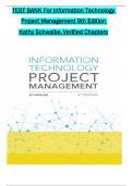 TEST BANK For Information Technology Project Management 9th Edition by Kathy Schwalbe&comma; Verified Chapters 1 - 13&comma; Complete