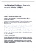 VanEd National Real Estate Exam with complete solution 2024&lowbar;2025